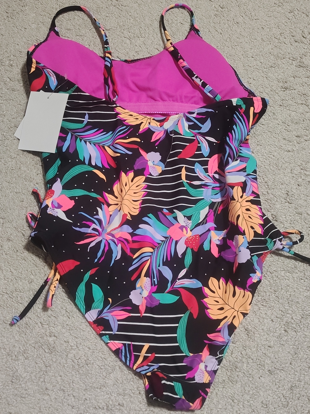 ropical Floral One-Piece Swimsuit - Pink & Multicolor